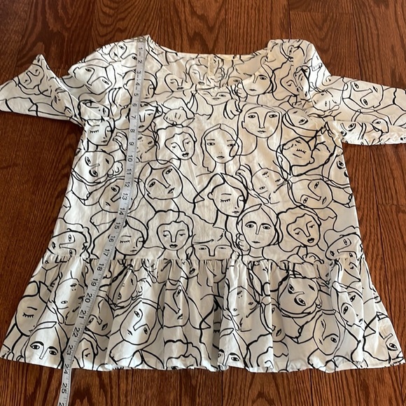 Picasso inspired women’s top FACES OUTLINE SKETCH peplum bottom size SM - Picture 9 of 9